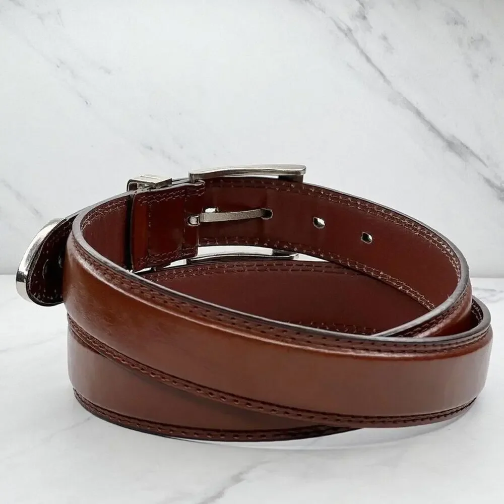 Brown Distressed Genuine Leather Belt Size 38 Mens